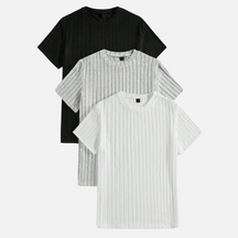 Lot de 3 T-shirts Homme Texturés Ferrutini FRT16