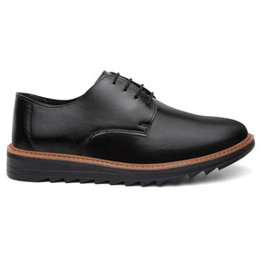 Chaussure Habillée Homme Derby Noir à Semelle Épaisse – Style Sport-Chic